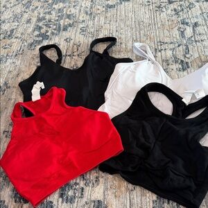 Women's athletic tops Set - Black, White, and Red